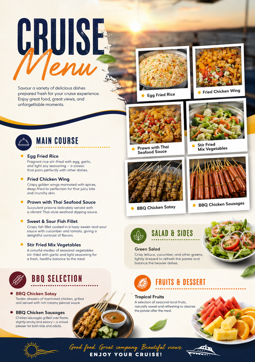 Cruise Menu & Drink