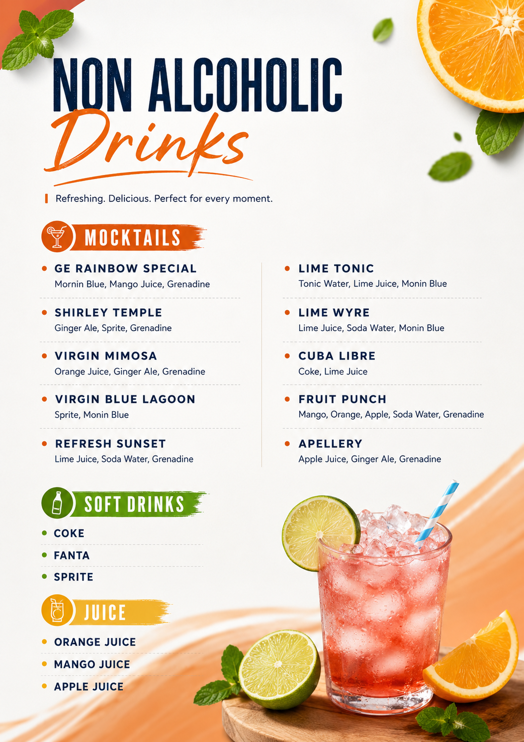 Cruise Menu & Drink
